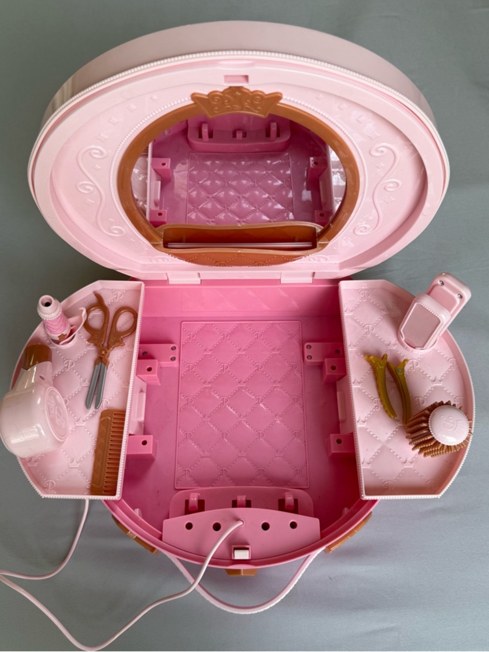 Disney Pink and Gold Kids Vanity Hair Styling Set